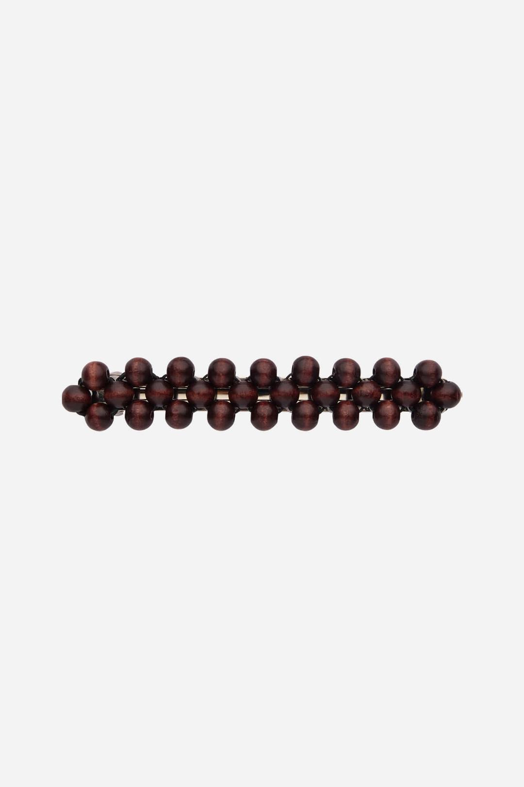 LARGE WOOD BALL CLIP BROWN