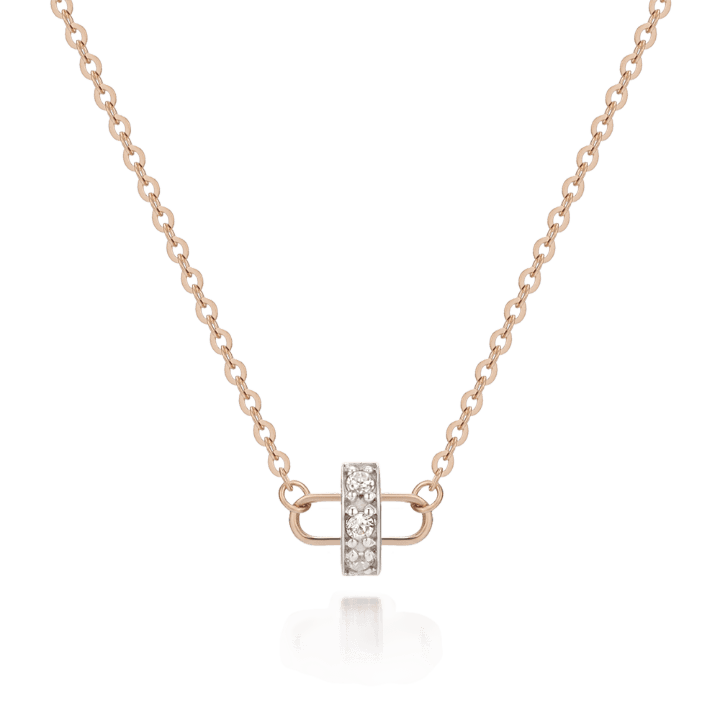 [14K] 입체반원 투체인 목걸이