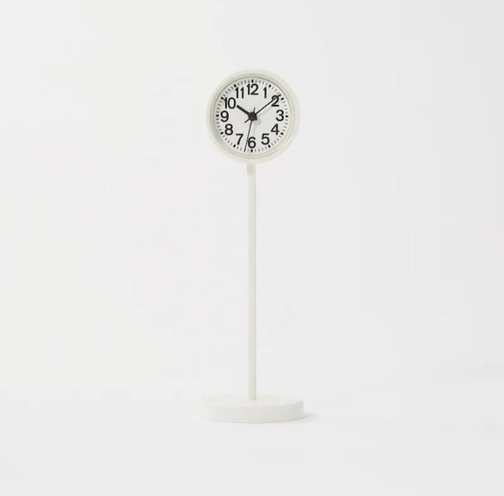 MUJI 일본 무지 무인양품 공원 시계 미니 탁상용 스탠드 시계 화이트 MJ-PCM2