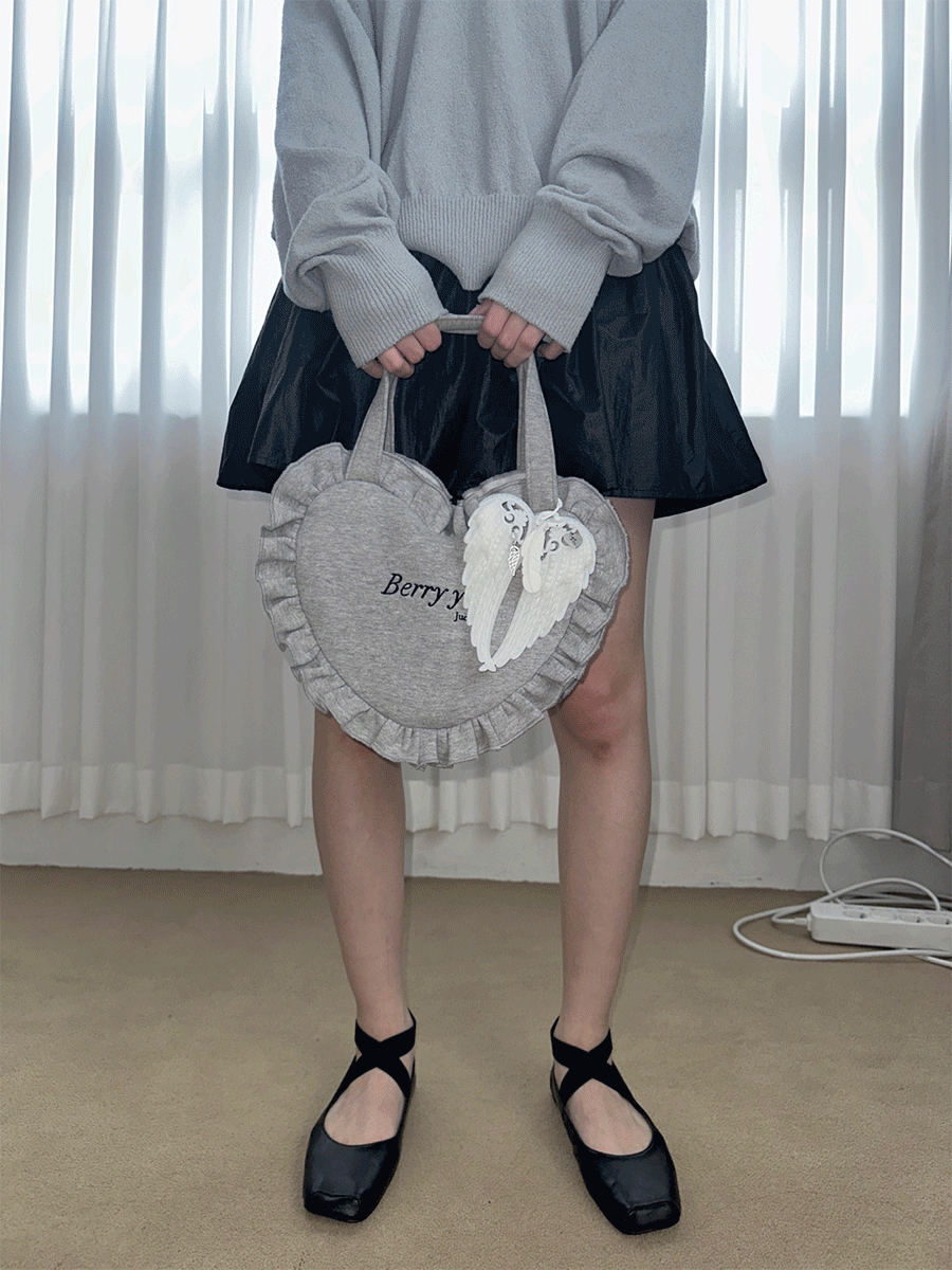 Frill heart tote bag