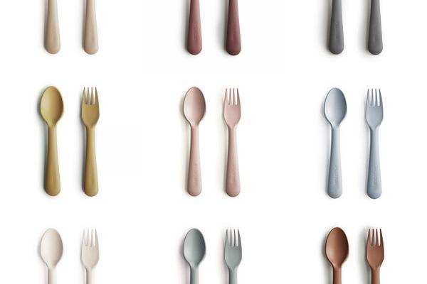 MUSHIE 무쉬 유아식 플라스틱 스푼+포크 SET