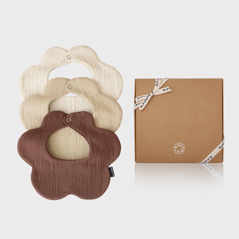 [출산/백일선물]Flower Bibs 3P_Neutral