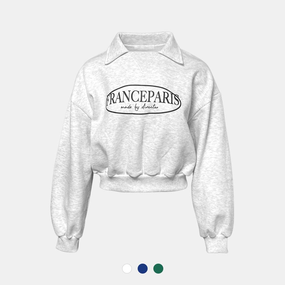 카라 코튼 기모 맨투맨