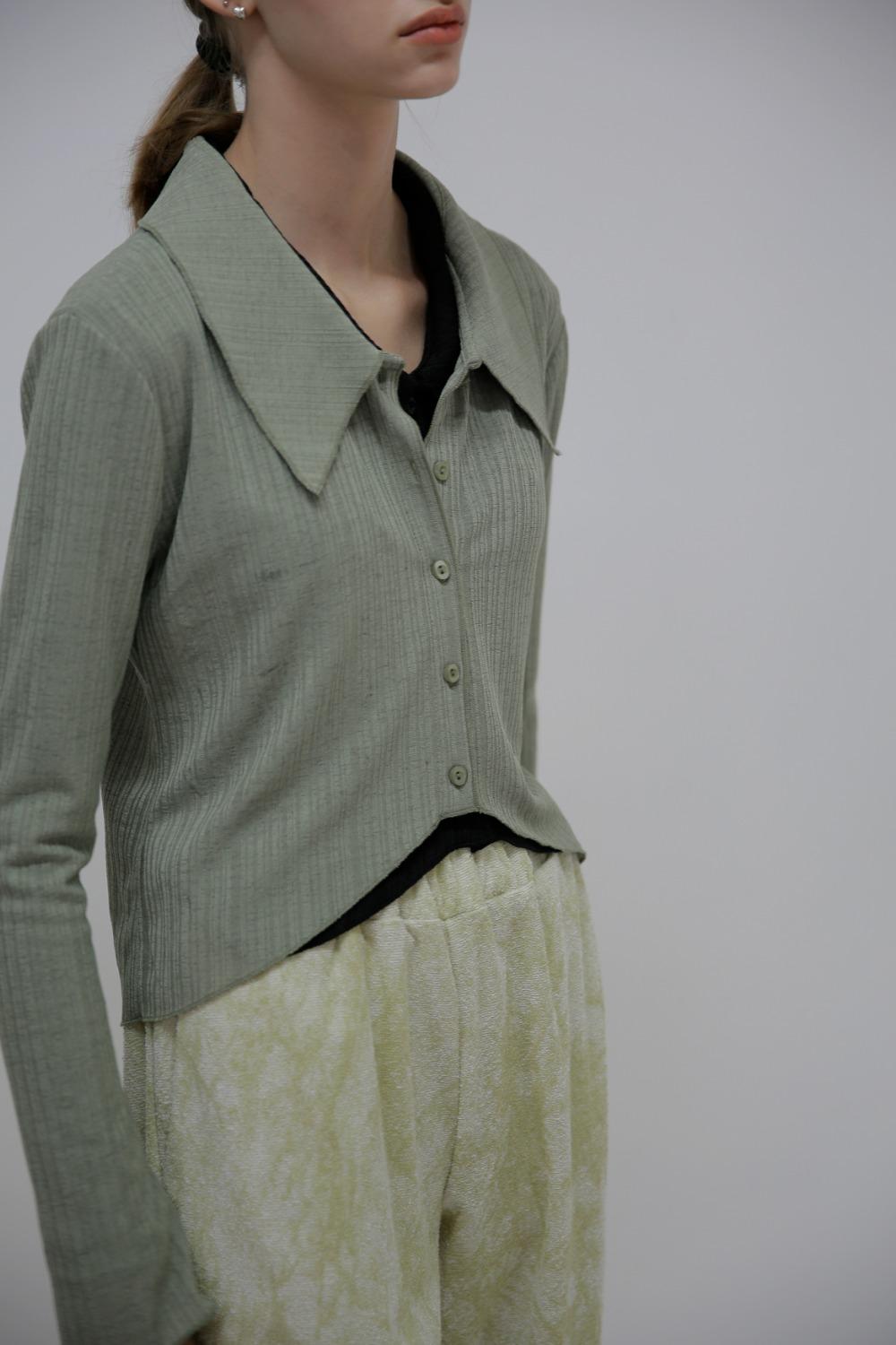 BIG COLLAR SHIRTS [OLIVE,BLACK]