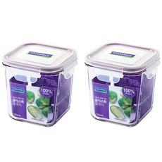 글라스락 퍼플에디션 정사각 도어포켓 밀폐용기 920ml, 920ml, 2개입