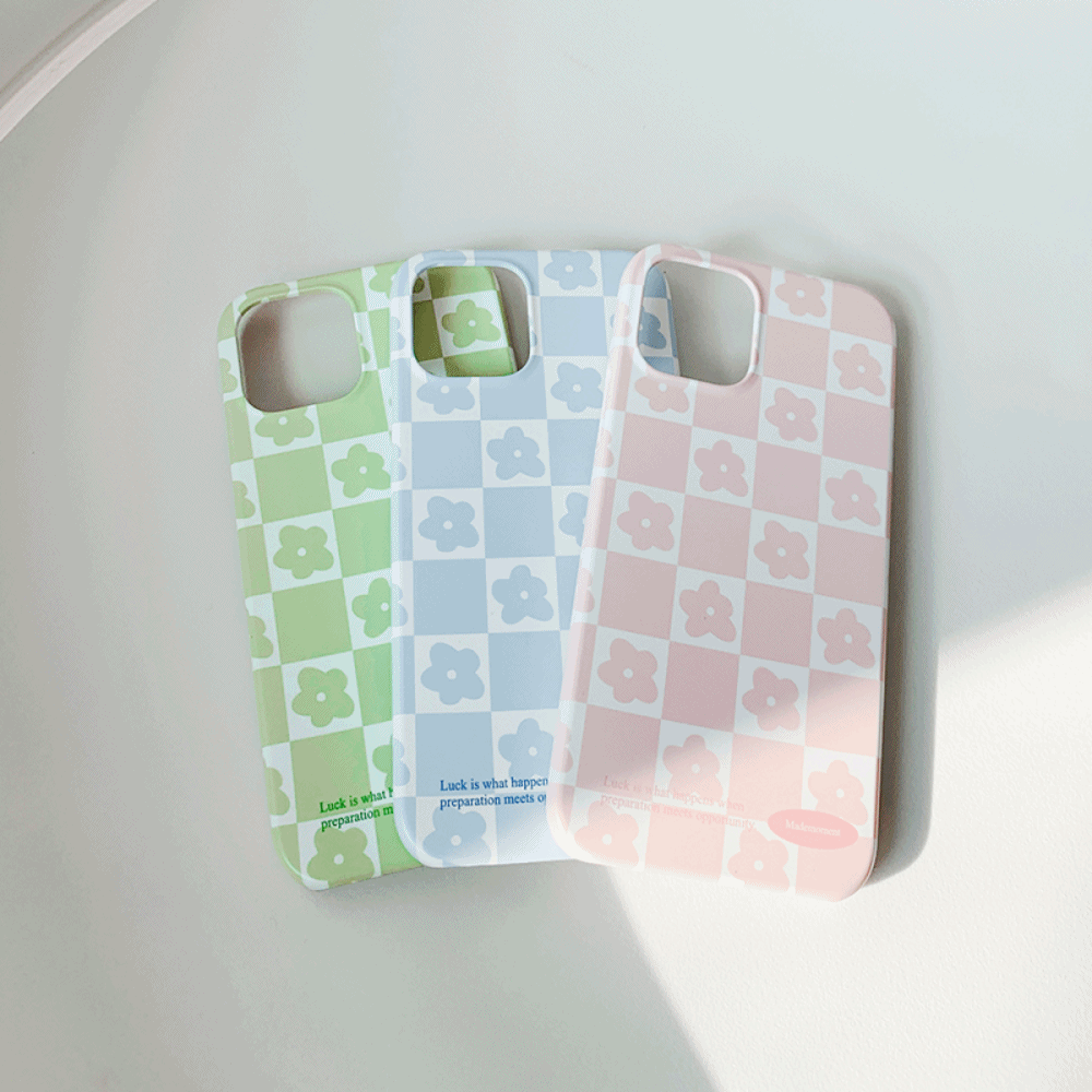 해피 클로버 패턴 디자인 [하드 폰케이스]아이폰케이스 아이폰 11 12 12미니 13 13미니 엑스 프로 맥스 se2 케이스 핸드폰 갤럭시 커플 곰돌이 감성