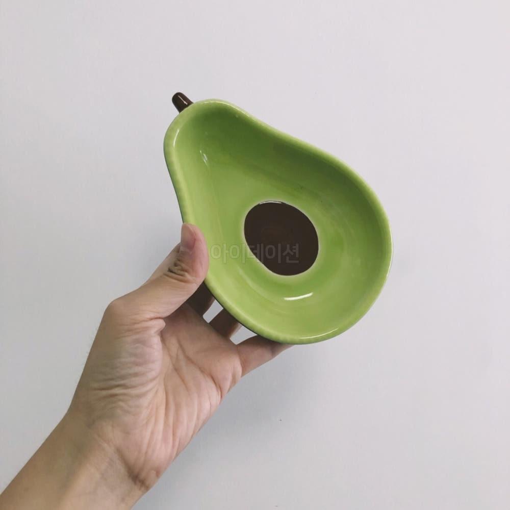 귀여운 아보카도 모양 접시 과일 요거트 그릇