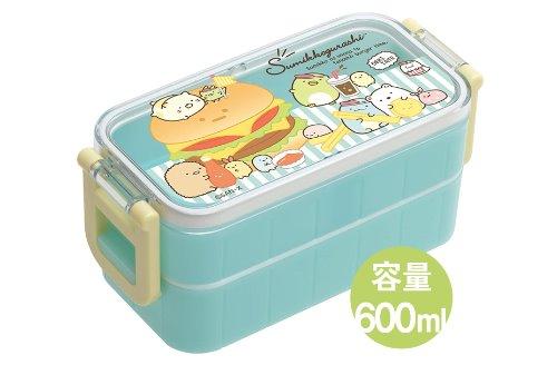 스밋코구라시 락(LOCK) 2단 런치박스 '버거타임\' 600ml