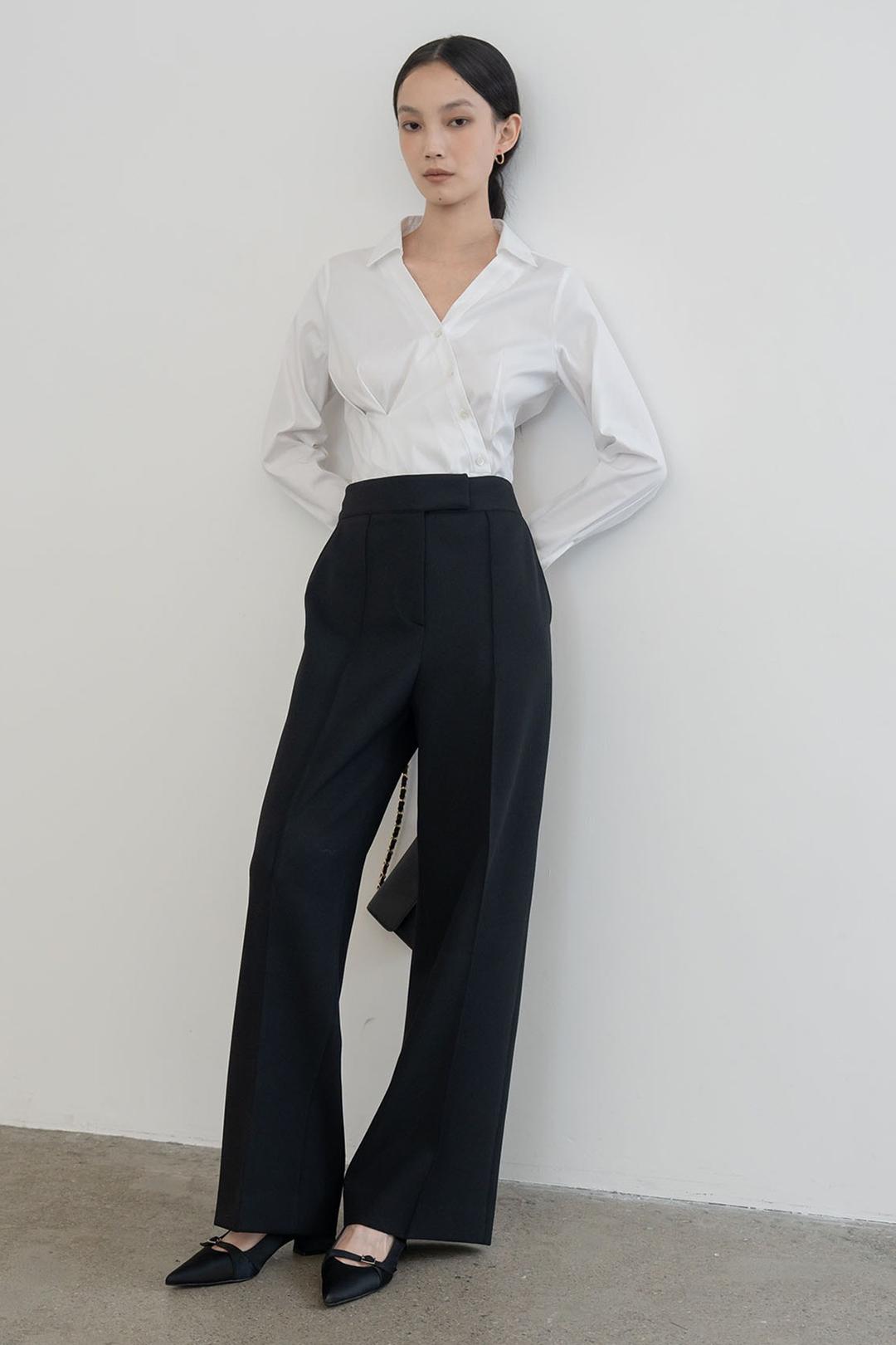 DEMURE SEMI WIDE JERSEY PATNS BLACK