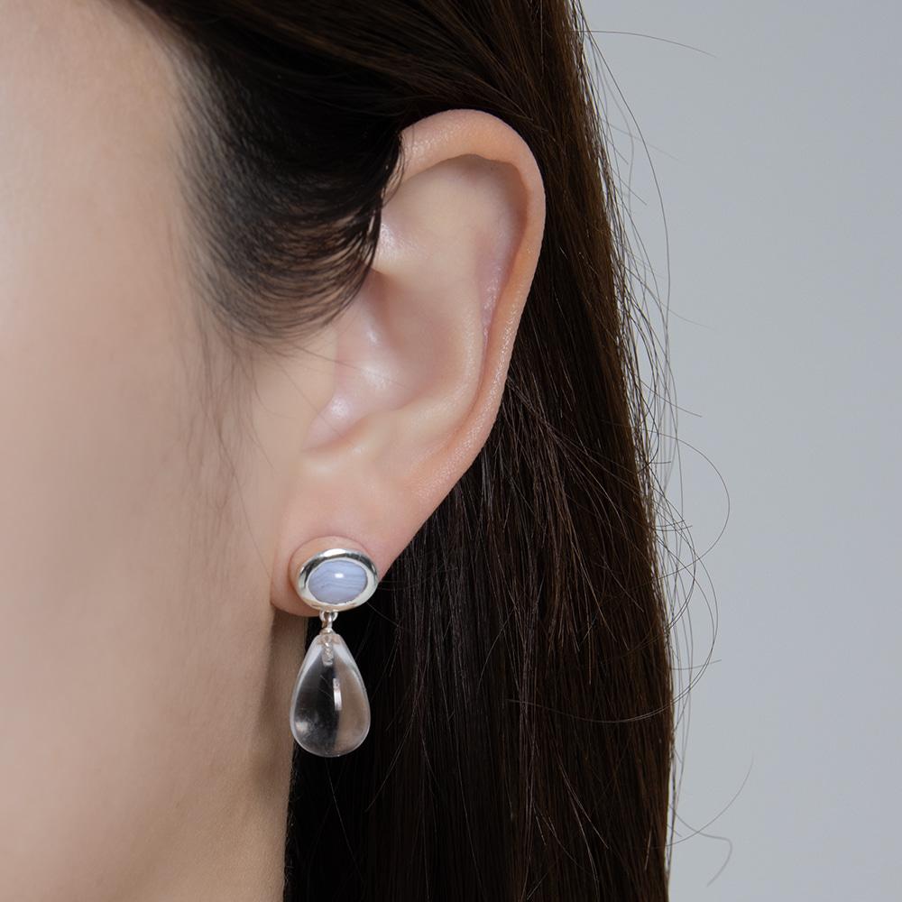 하이메 drop oval lake earring [gemstone 8*6mm]