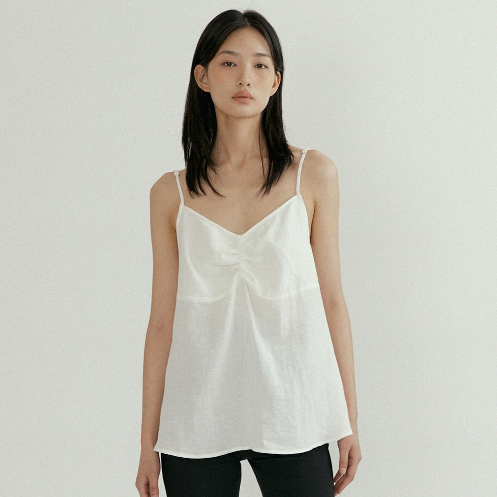 linen bamboo blended sleeveless-ivory