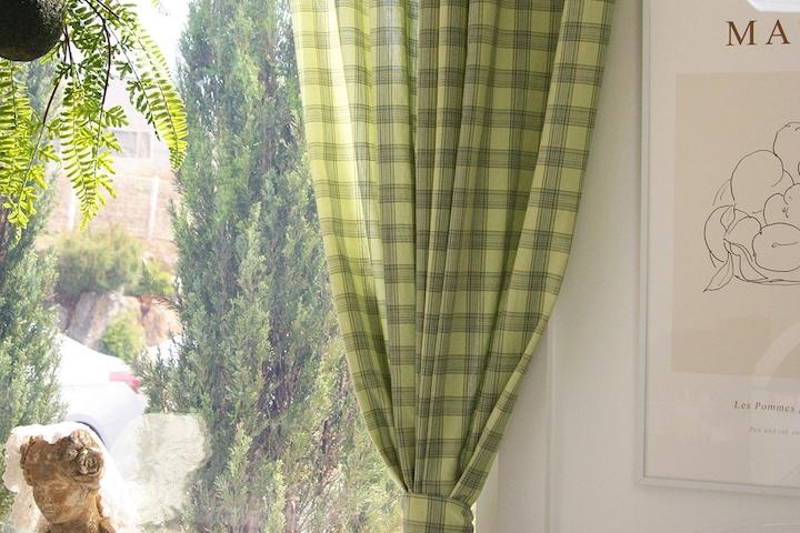 1:1 맞춤제작 크림버터 체크 커튼 3colors (가리개용,창문용,긴창용)