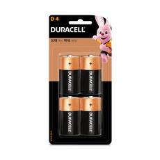 듀라셀 알카라인 건전지 D  4개, 1개