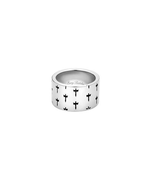 Ribbon sword Black silver ring L