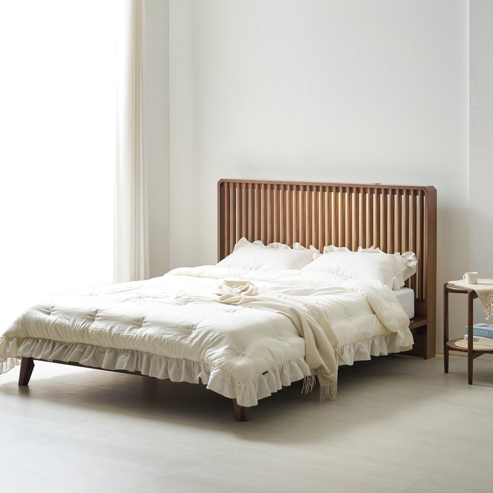 홈앤힐 알렉 조명 원목 침대프레임 라지킹 이스턴킹 프레임