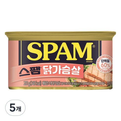 스팸 닭가슴살, 200g, 5개 - 햄통조림 | 쿠팡