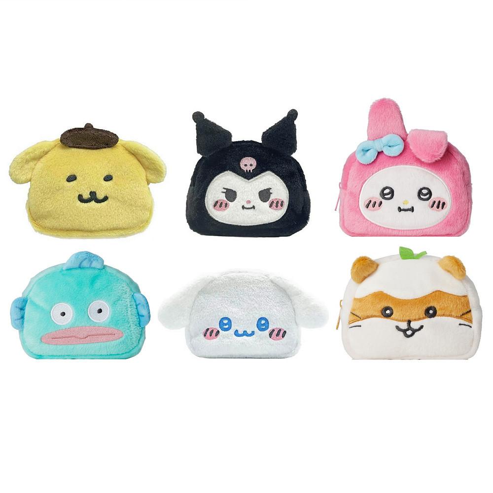 산리오 나가노 농담곰 폼폼푸린 얼굴 머핀 치이카와 산리오 마이멜로디 쿠로미 인형 파우치