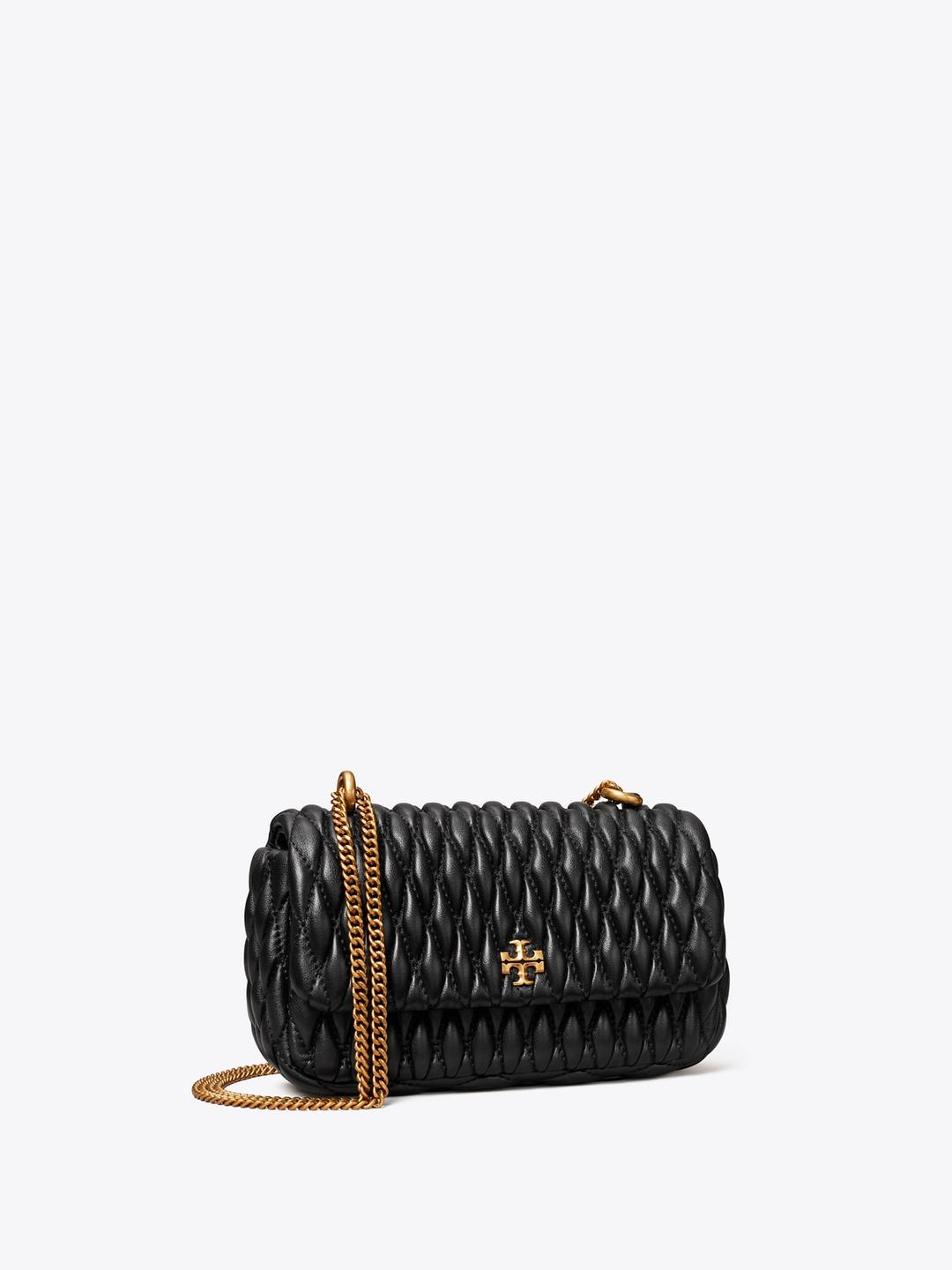 🍂더블적립+쿠폰🍂 Kira Ruched Mini Flap Bag - Black / Gold