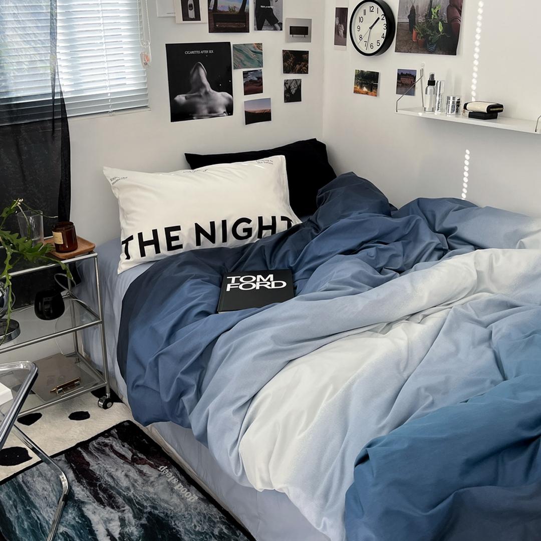 오로라 그라데이션 사계절 침대커버 세트