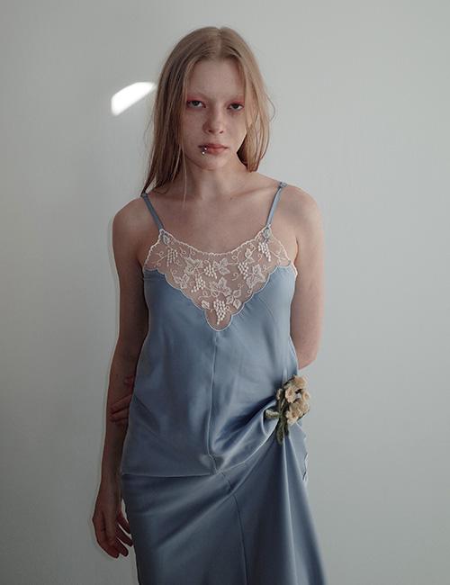 lace needlepoint satin dress