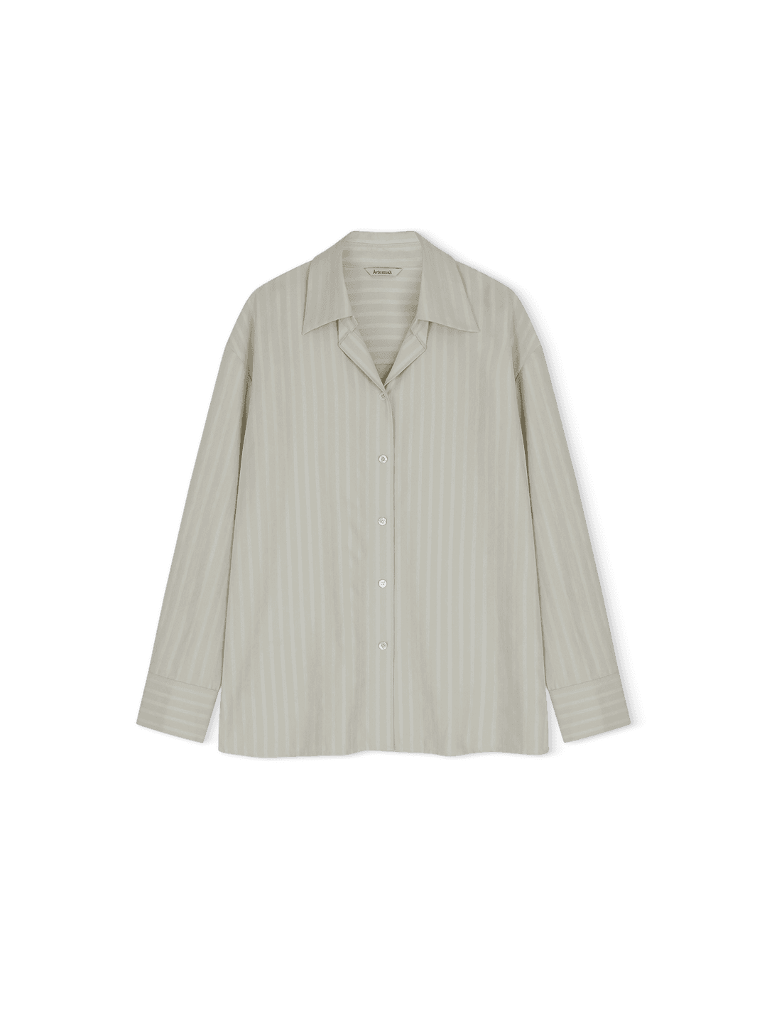 폴디드 카라 스트라이프 셔츠 (라이트 베이지)