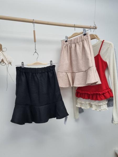 당일발송-인어 라인 트윌 미니 스커트-2컬러