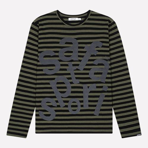 TICKETING STRIPE BORDER TEE (OLIVE)