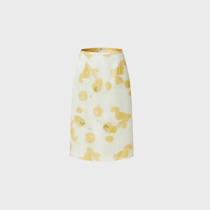 SILK SKIRT_MRIGOLD FLOWER YELLOW