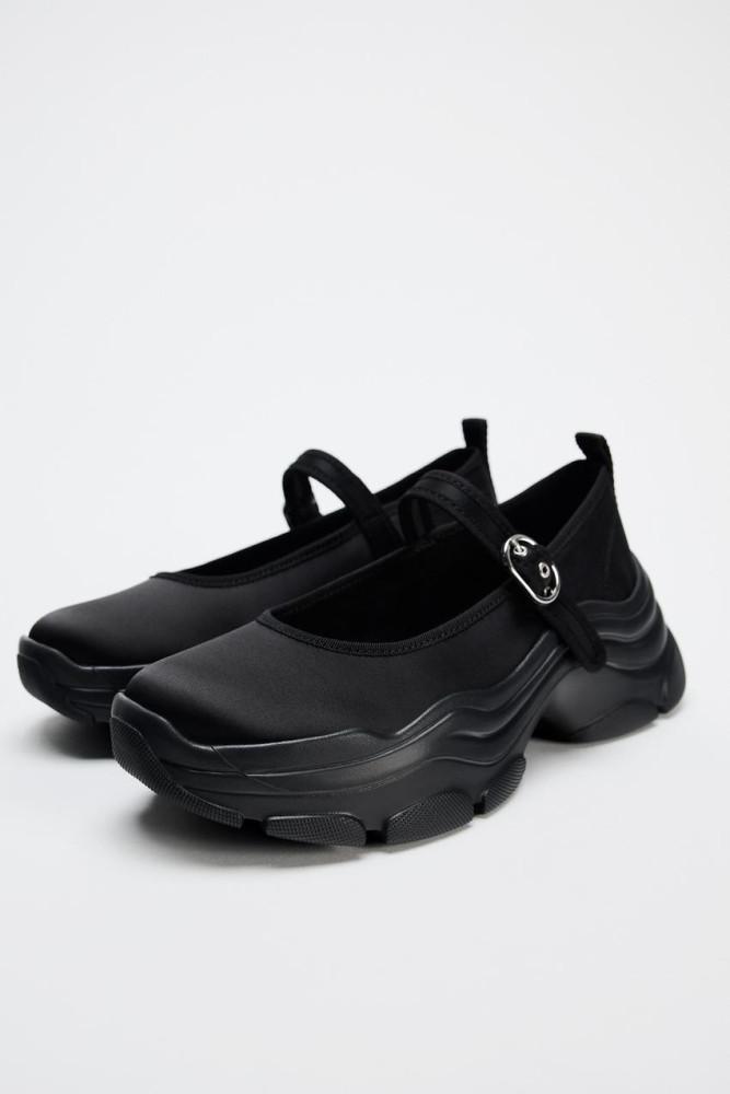 자라 6센치 벨티드 메리제인 스트랩 스니커즈 스포츠 발레리나 플랫슈즈