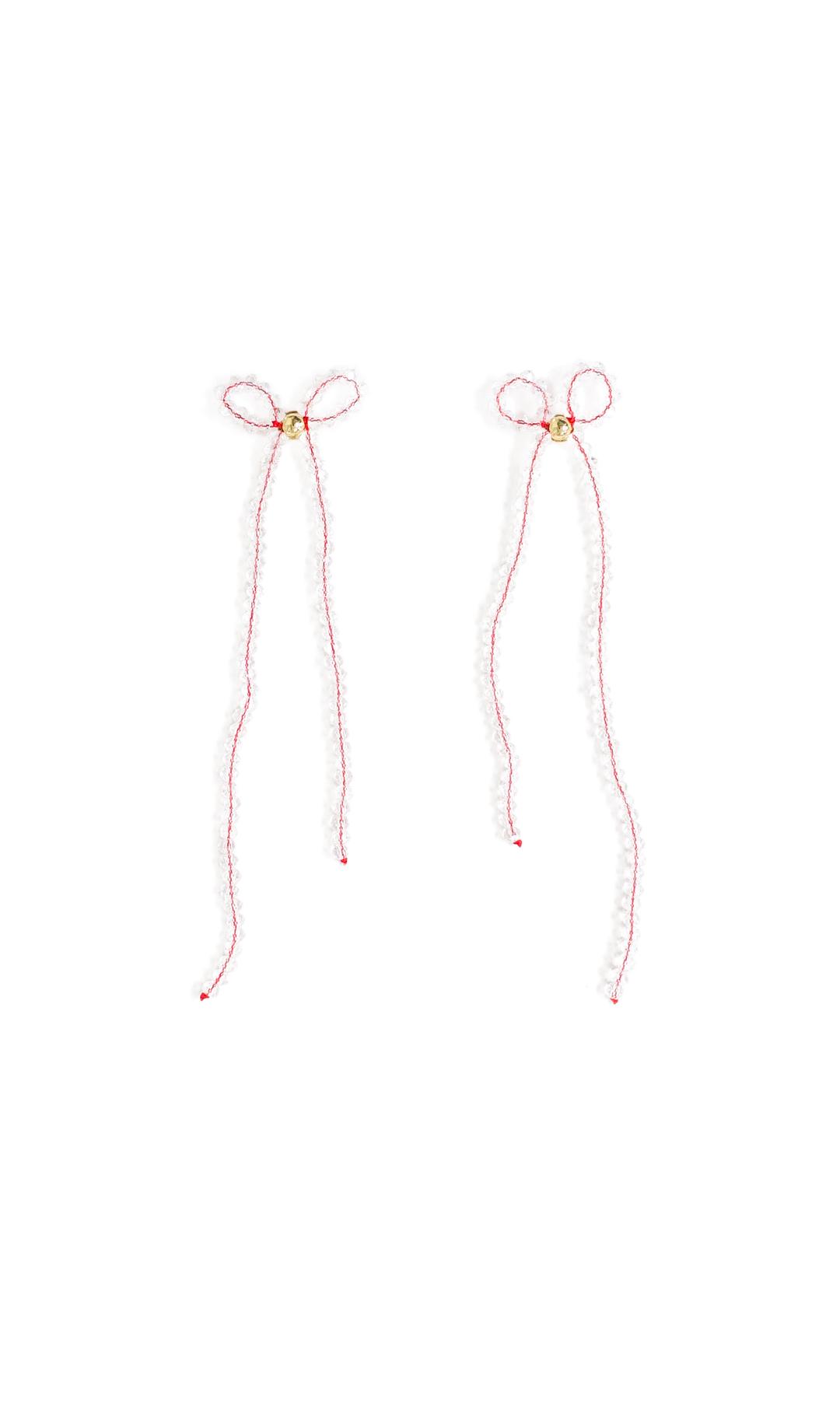 ribbon beads long earring