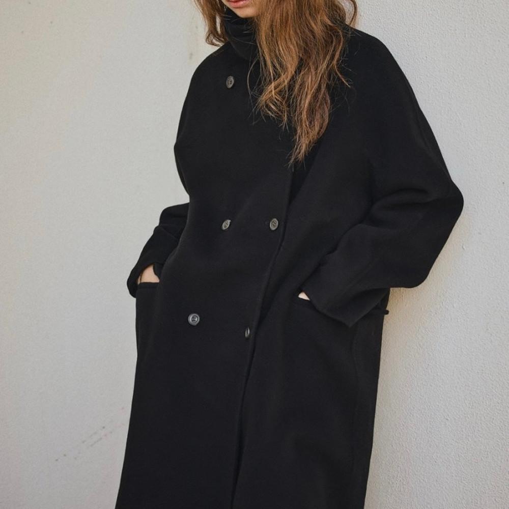 [베이지당일] 베르가못 더블 핸드메이드 코트 울 하이넥 롱 ct 2col