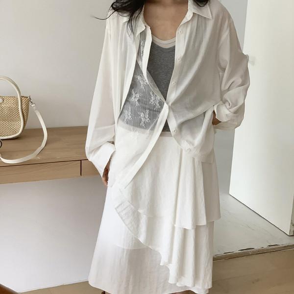 White Irregular A-Line Skirt