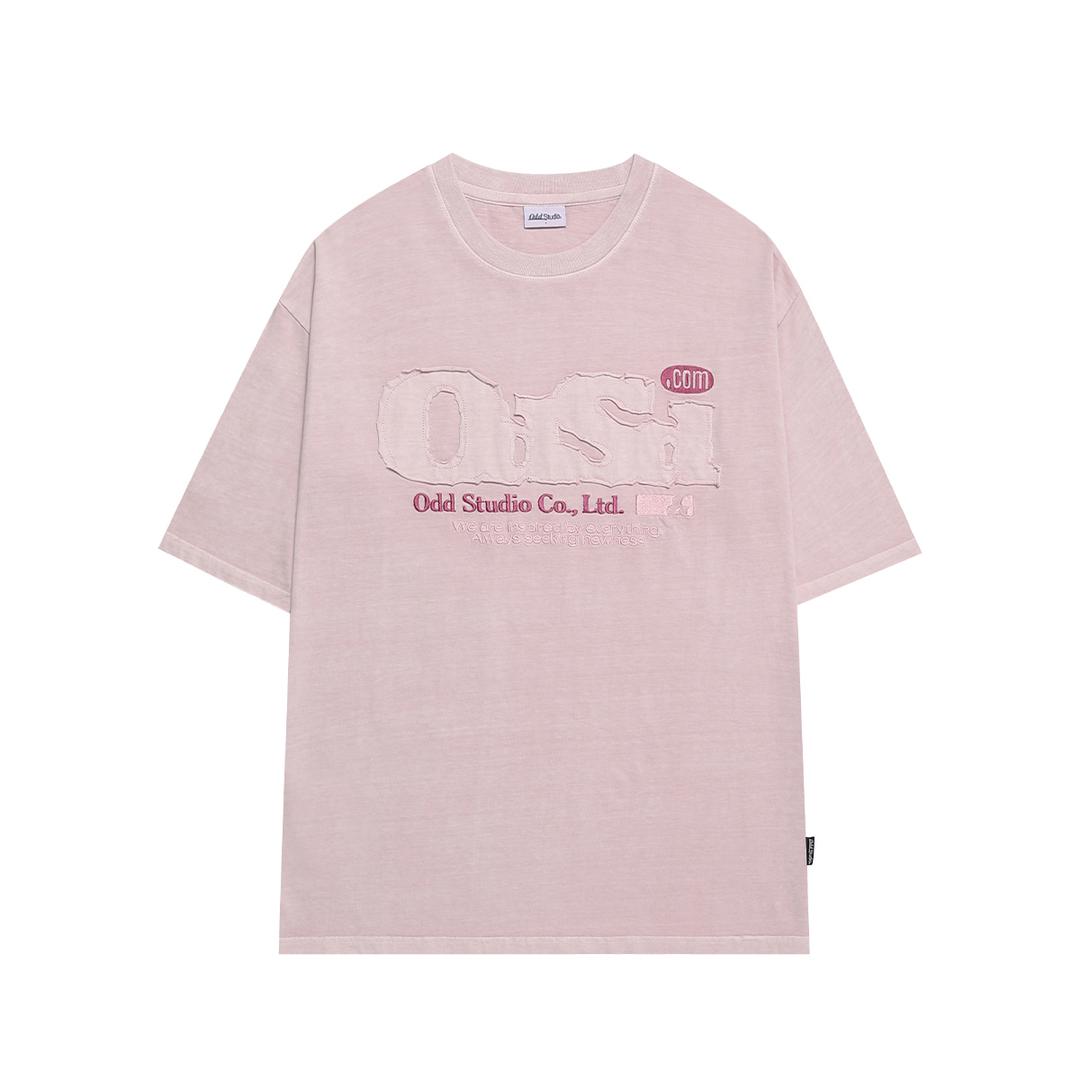ODSD 피그먼트 데미지 티셔츠 - LIGHT PINK