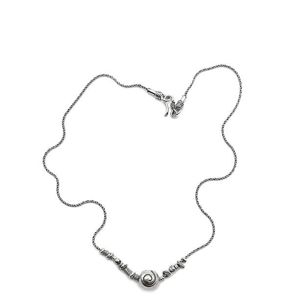 03 (Made) Karen silver Swirl irregular beads Necklace