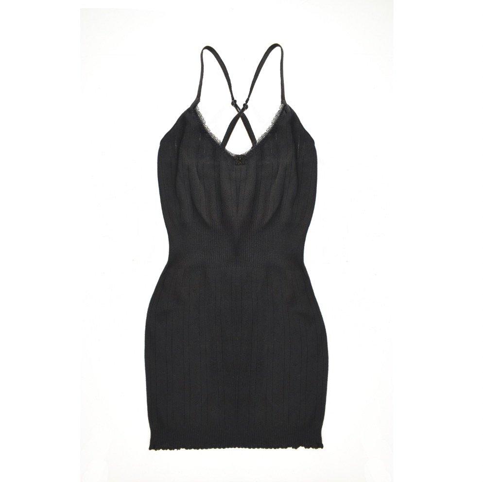 Sample Black XXSmall Micro Mini  Bias V-Neck Dress