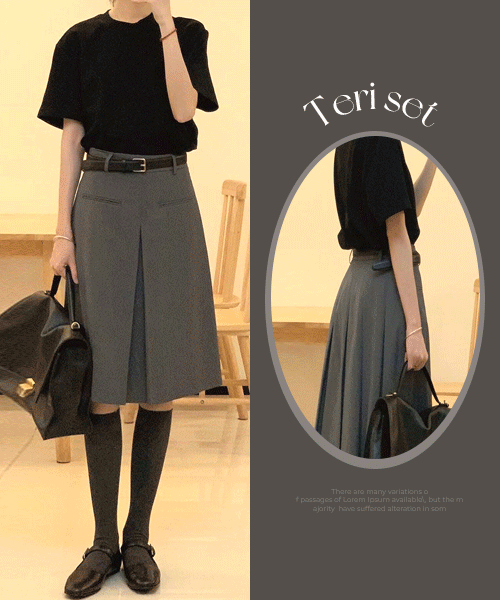 테리 반팔티+스커트세트
