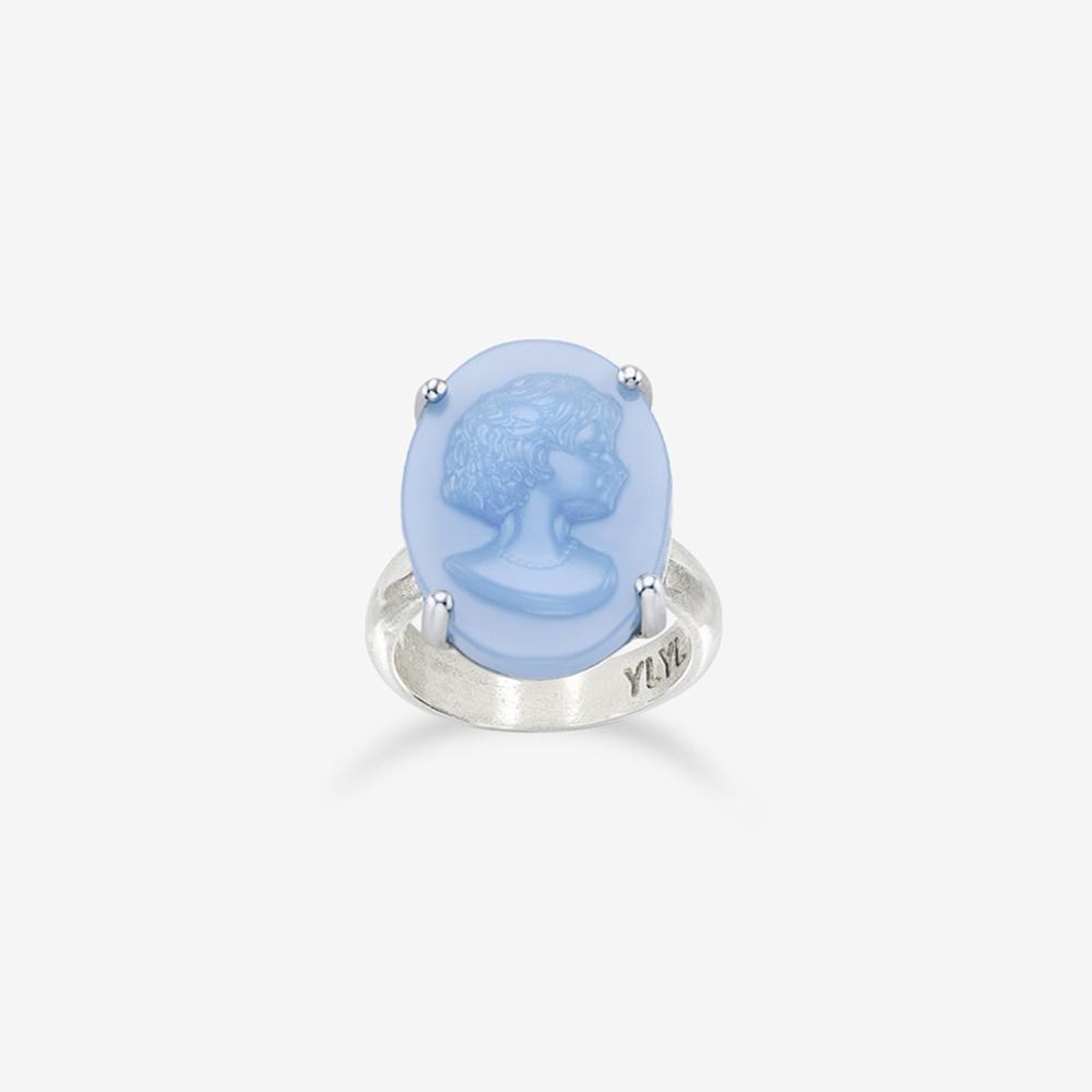 Cameo band ring, LAKE BLUE