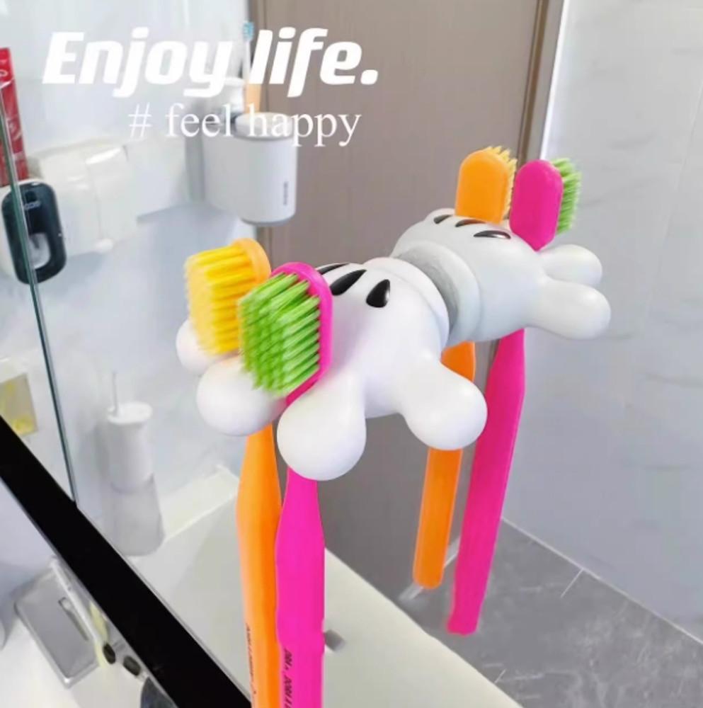 미키 손모양 칫솔걸이 흡착 칫솔꽂이 거치대 실리콘 귀여운 욕실용품