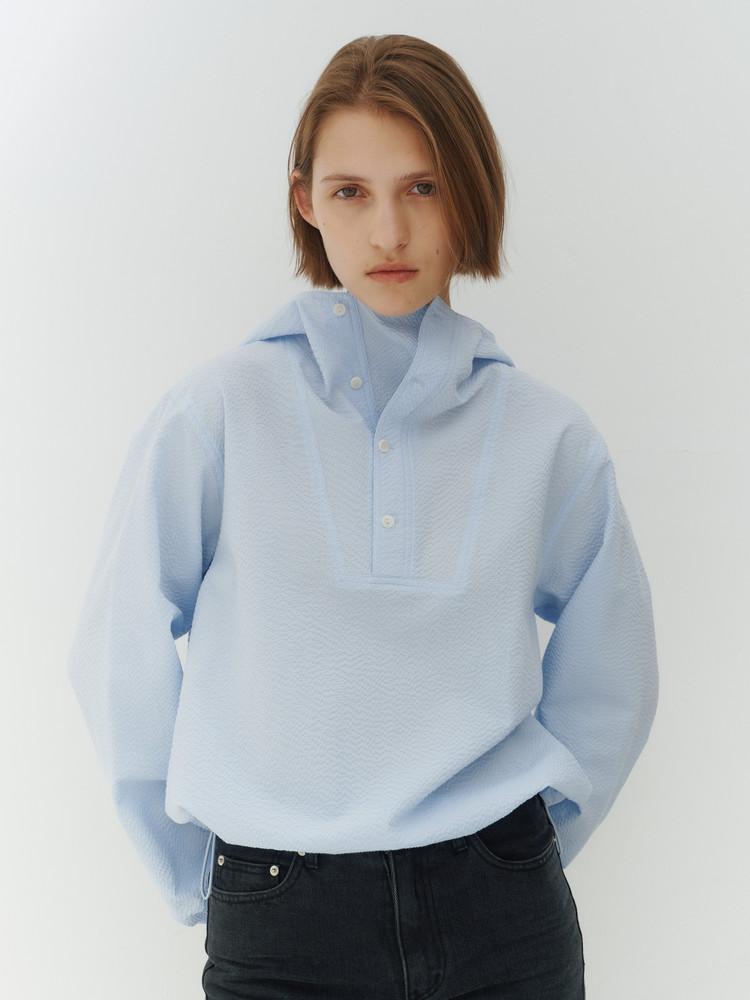 SEERSUCKER ANORAK - BLUE