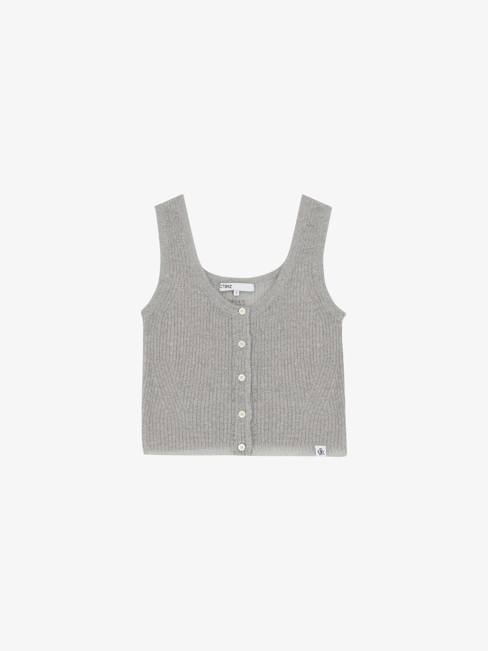 모헤어 울 니트 베스트 탑_MELANGE GREY