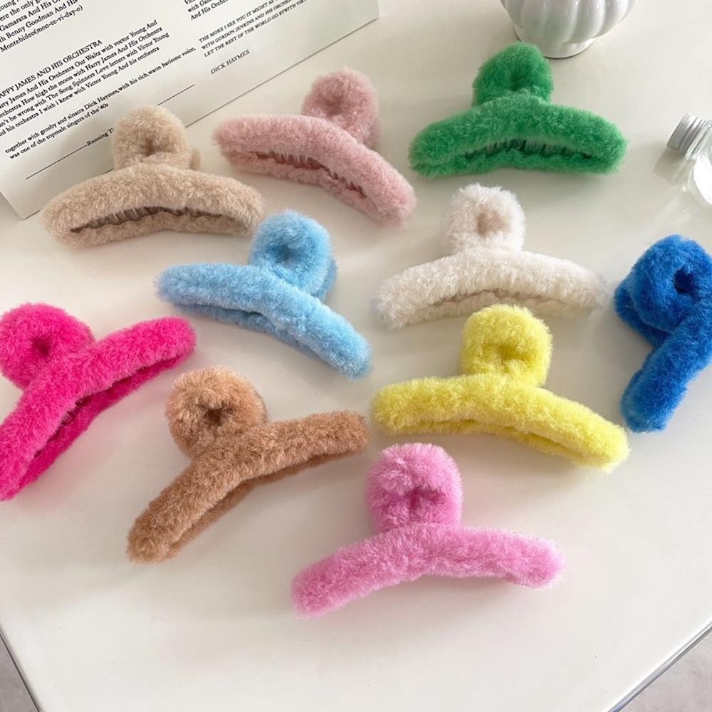 14cm 대왕 겨울 밍크 숏 페이크 퍼 꼬임 올림머리 반머리 털 집게핀