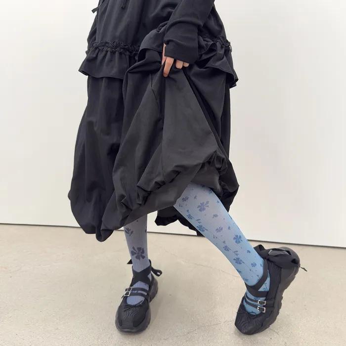 Mixed Bloom Tights [Blue]