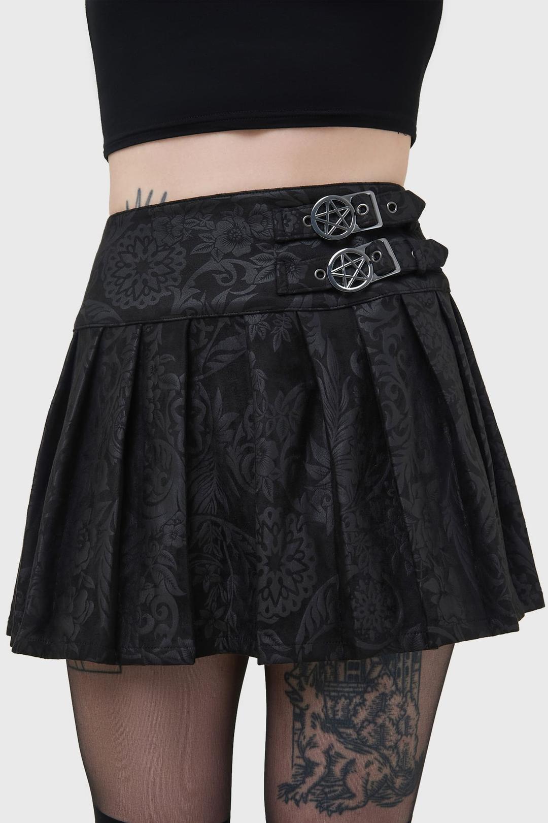 Bat Girl Skirt [BLACK LILY] - S / Black Lily / 95% Polyester 5% Elastane
