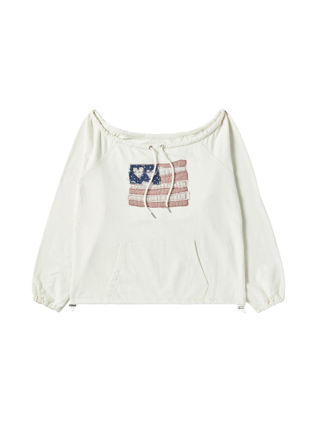 USA Banner String long Sleeve Cream
