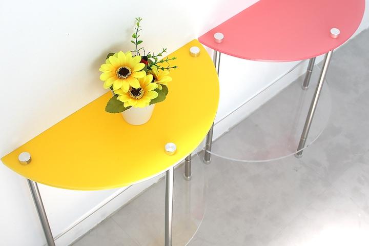 [3%쿠폰] 모듈 아크릴 미니테이블 보조 협탁 선반 카페소품 - 반원형