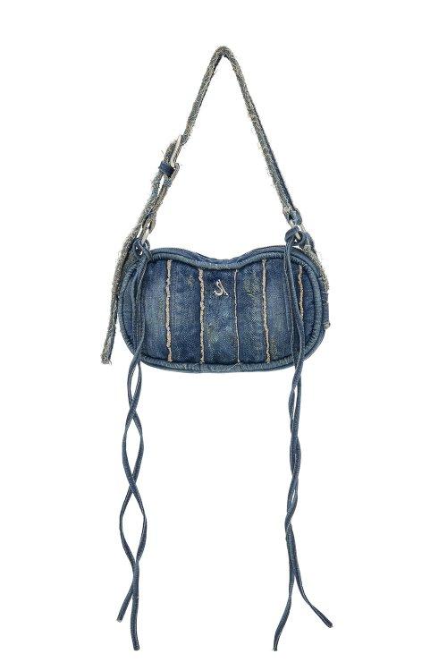 DENIM CUT-OFF SHOULDER BAG (BLUE)