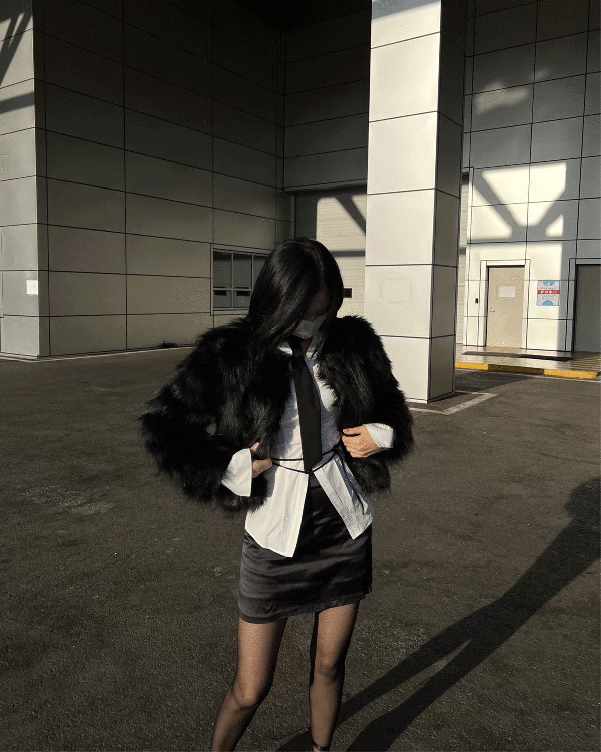 롱 헤어 에코 퍼 자켓 (3color)