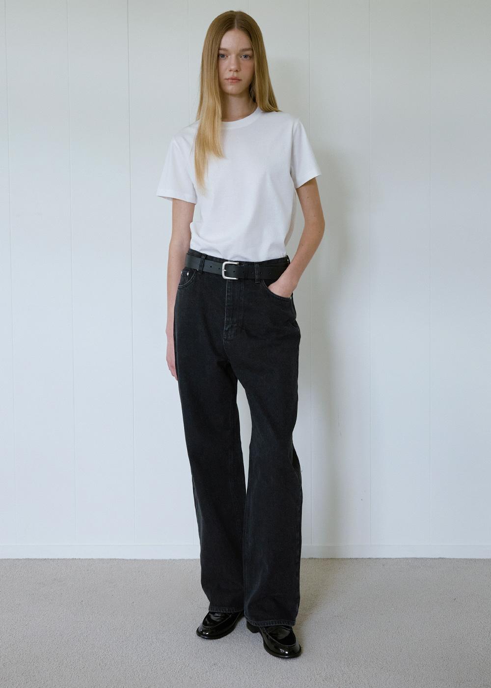 [4차] Wide denim (washed black)