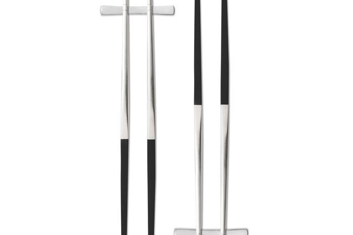 [해외] 포커스디럭스 젓가락 2세트 + 받침 2개 stainless steel