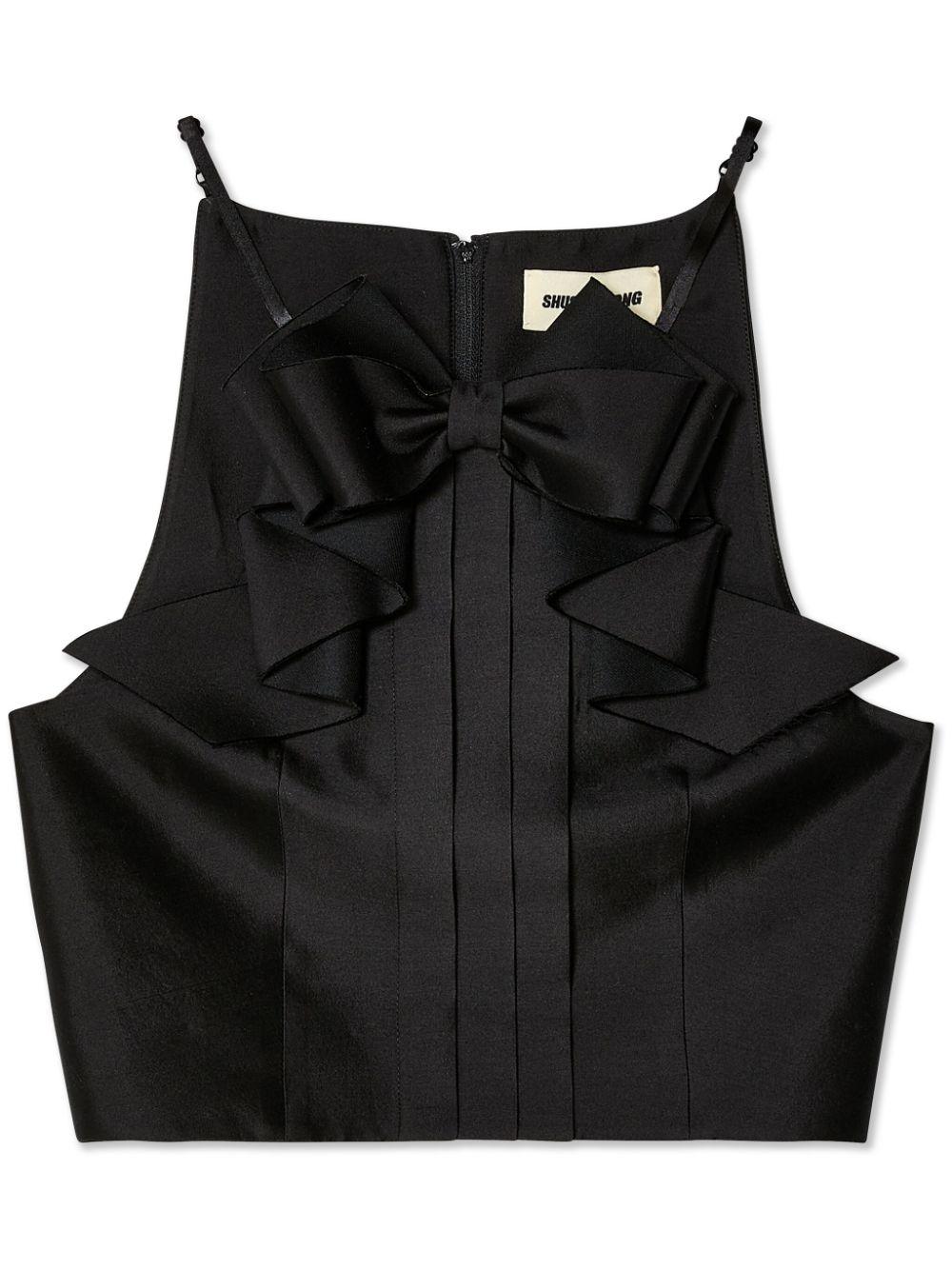 bow-embellished cropped top